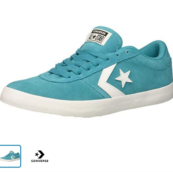 Converse Women's suede Point Star Ox Shoes Teal/White size 10 - Picture 1 of 7
